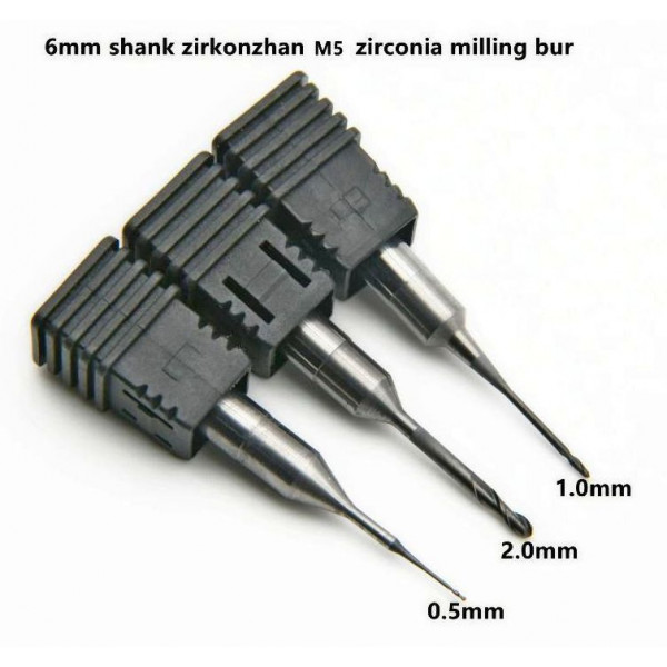 Фреза ZirkonZahn M5 Zirconia Milling Bur (6 mm) 0,5 mm; 1,0 mm; 2 mm