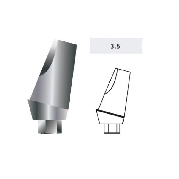 Абатмент наклонный 15° титановый с уступом, PSA 35-507-010